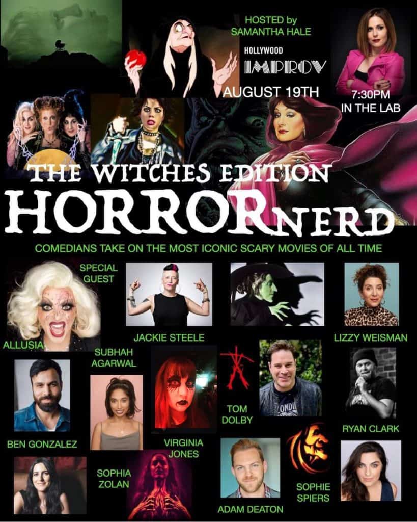 flyer for horror nerd with virginia jones
